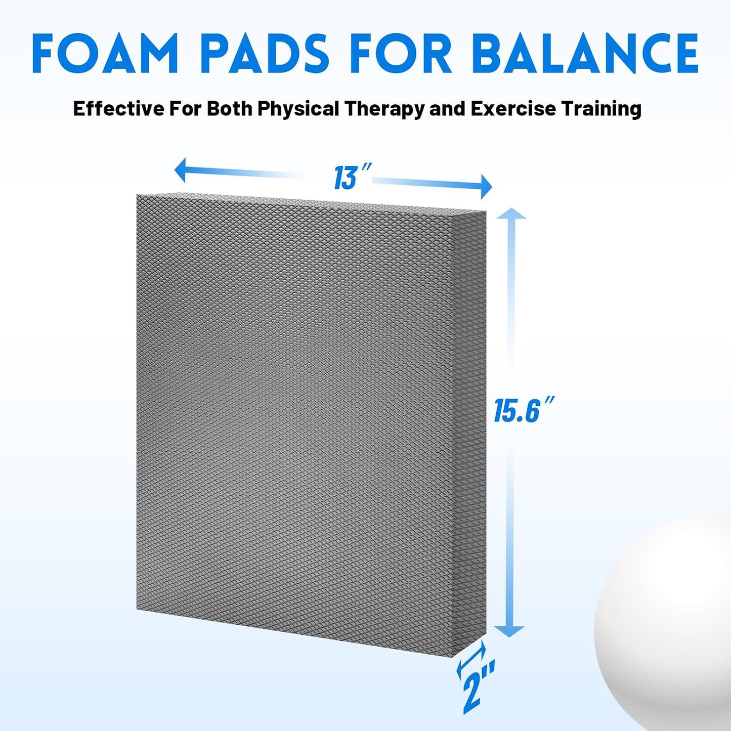 Exercise Balance Pad-15.6"x13" Non-Slip Stability Trainer Pad, 2 Inch Thick Foam Exercise Pad for Physical Therapy, Yoga, Core Training & Stability Training