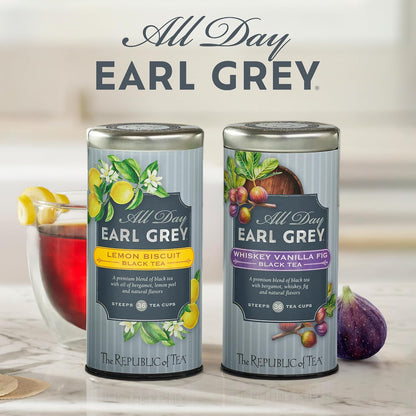 The Republic of Tea All Day Earl Grey Whiskey Vanilla Fig Black Tea, 36 Ct