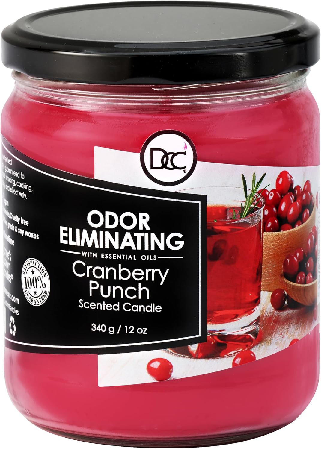 Vanilla Bean Odor Eliminating Highly Fragranced Candle - Eliminates 95% of Pet, Smoke, Food, and Other Smells Quickly - Up to 80 Hour Burn time - 12 Ounce Premium Soy Blend - Colors A