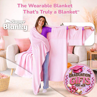 Super Blanky Wearable Blankets for Women & Men, Graduation Day Gift for Her, Cozy Gifts for Women, Wife Birthday Gifts Ideas