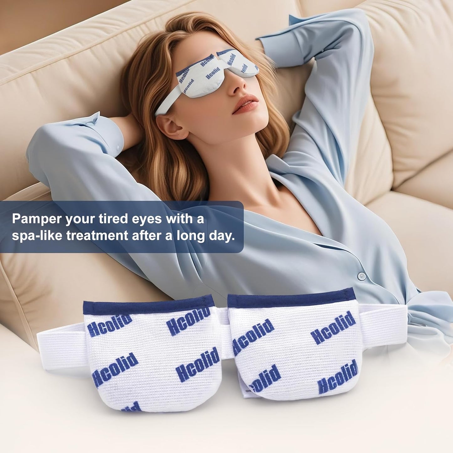 Heated Eye Mask for Dry Eyes Microwavable Eye Compress Moist Heat Eye Pad White 1pc