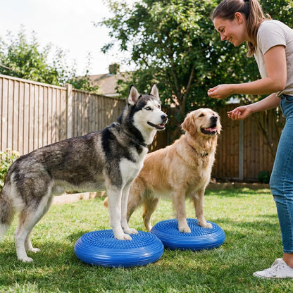 Shappy 2 Pcs Dog Balance Disc Cushion 14" with Pump Exercise Equipment Rehab Exercise Strength Endurance Conditioning Agility Flexibility Stability Rehabilitation Physical