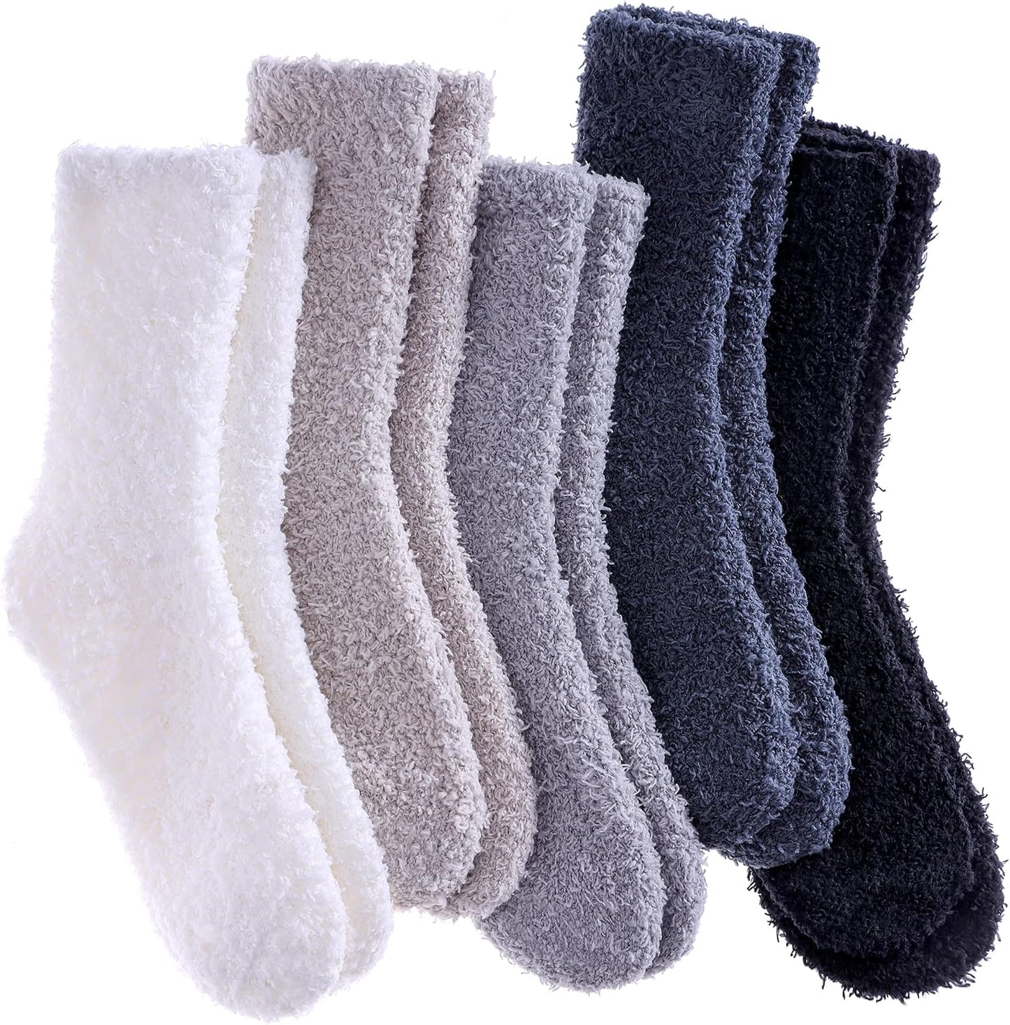 SDBING Fuzzy Socks for Women Soft Fluffy Home Sleeping Socks Cozy Warm Slipper Socks 6 or 5 Pairs
