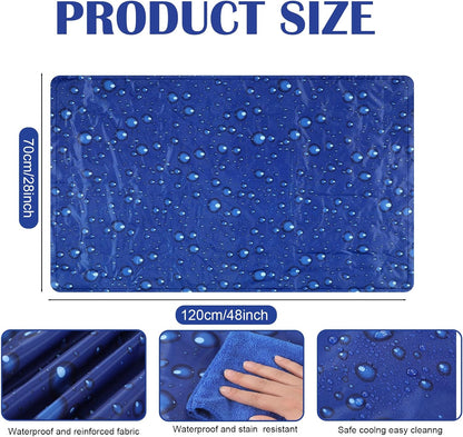 Drydiet Cooling Pad Mat for Bed Cooling Mattress Pad Gel for Sleep, Summer Hot Flashes, Adult, Pets, No Water or Electricity Required(Plain,48 x 28 Inch,Light Blue)