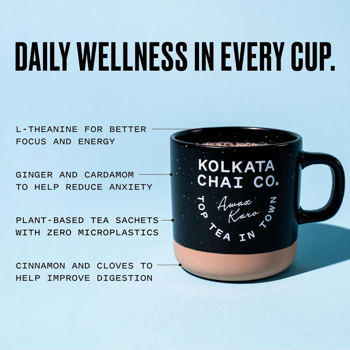 Kolkata Chai - Rose Chai Tea Bag, 15 Count, Premium Assam Black Tea and Spices, Compostable Tea Bags, Vegan, All Natural