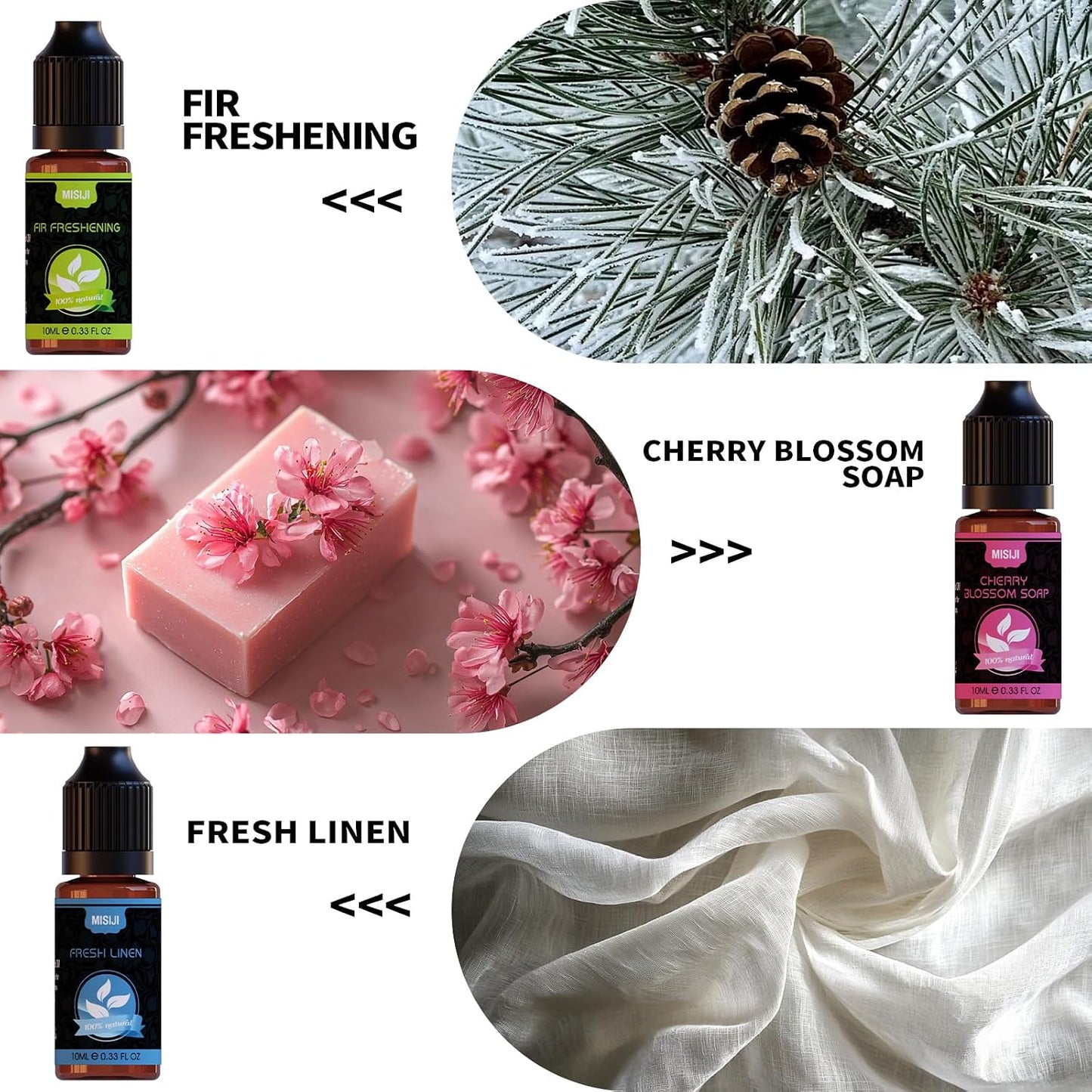 Essential Oils Set Top 6 Aromatherapy-Essential Oils for Diffuser for Home,Air Freshening Diffuser Oils Scents for Aromatherapy,Laundry,Candle&Soap Making,Humidifiers 6 X 10ML
