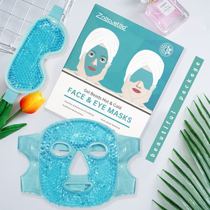 ZNÖCUETÖD Cold Face Ice Mask Facial Ice Pack, Hot Cold Compress for Face