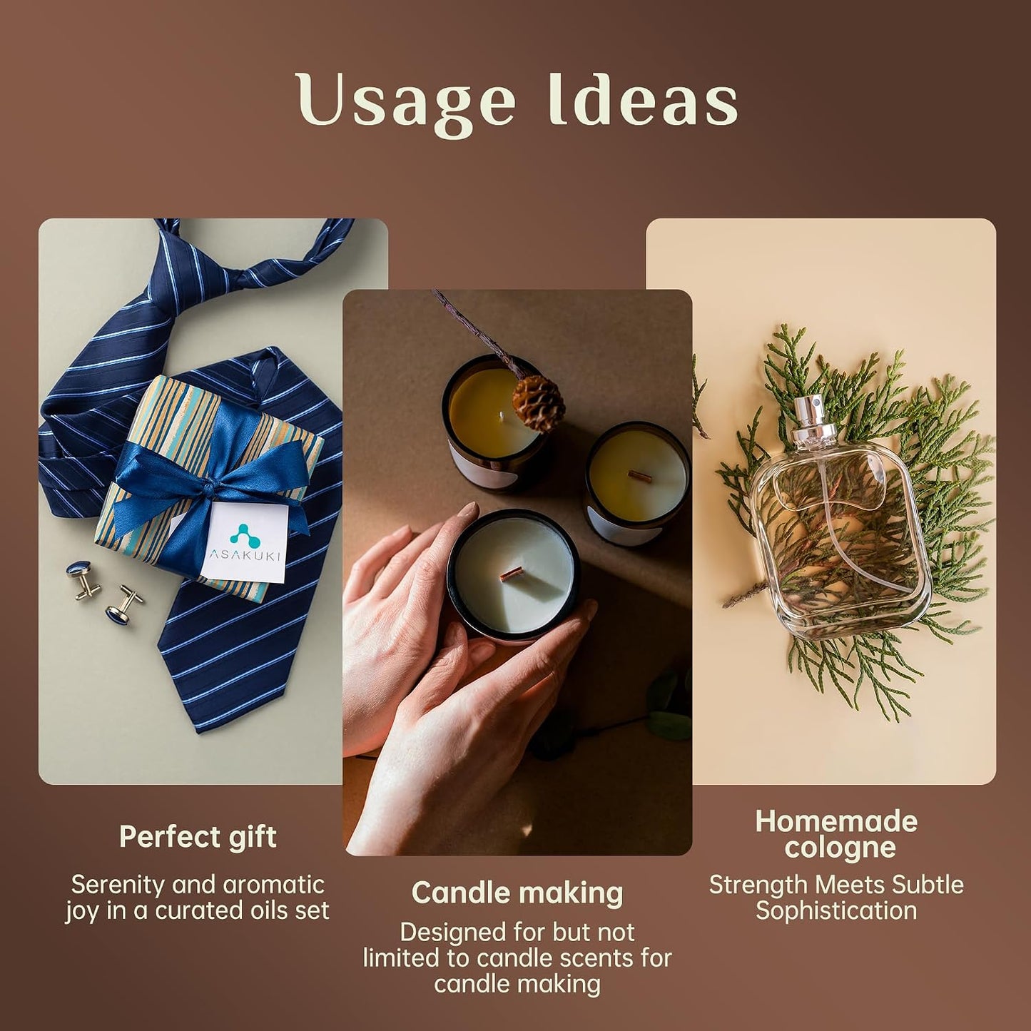 ASAKUKI Essential Oils for Diffuser –6 Mood Essential Oil Blends (Breathe, Uplift, Sensual, Balance, Unwind, Rest) for Morning to Night Rituals, Home & Daily Use-Thoughtful Gift