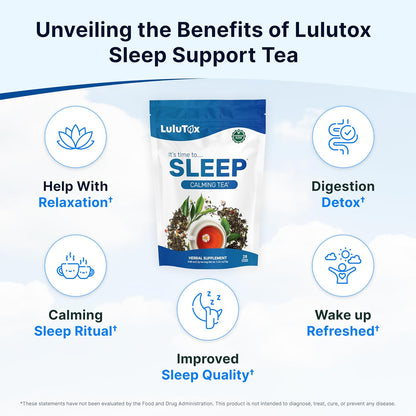 Lulutox Evening Herbal Tea, Chamomile, Valerian & Lemon Balm, 28 Tea Bags