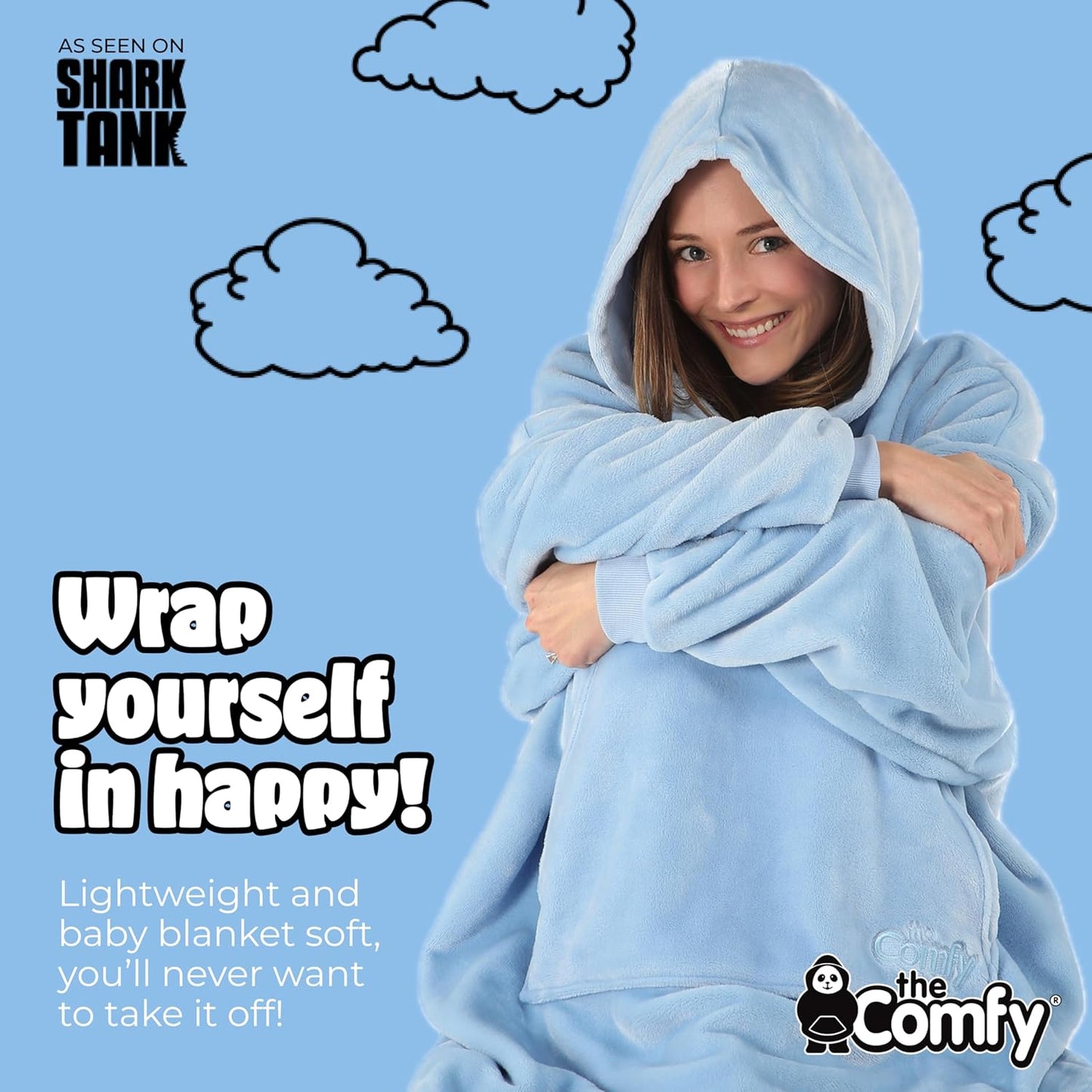 THE COMFY Dream | From Shark Tank | Patented | No Sherpa | Light Wearable Blanket Hoodie | Gift for Women & Men | One Size