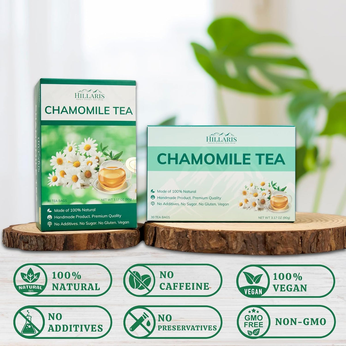 HILLARIS Chamomile Passionflower Herbal Tea, 30 Ct, 3g Each, Caffeine-Free