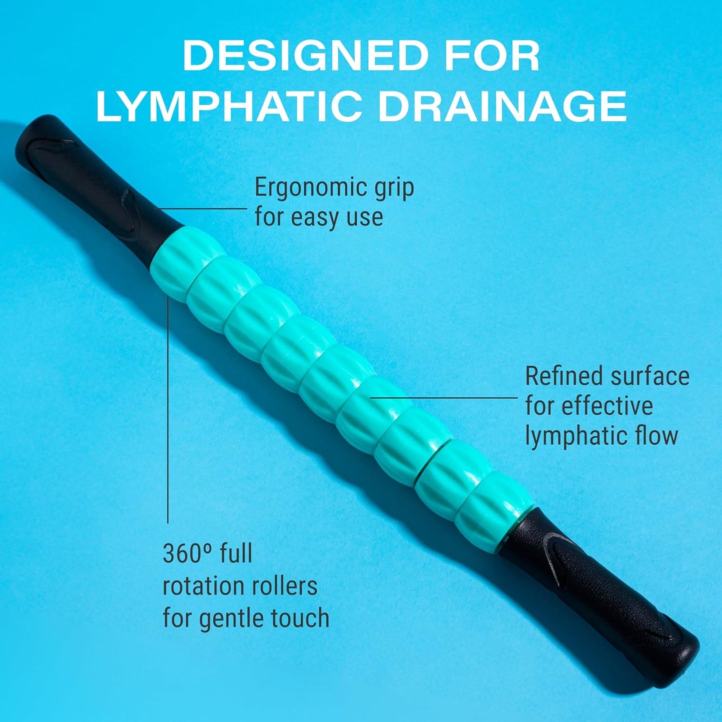 Muscle Roller Lymphatic Drainage Massage Roller Stick - for Myofascial Pain Relief | Post Liposuction & Fibrosis Treatment, Surgery Recovery| Lipo,Tummy Tuck & BBL,Compression Garment, Faja Compatible