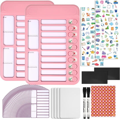 Dry Erase Chore Chart for Kids to Do List Magnetic Checklist Board Reusable RV Daily Routine Schedule Planning Boards with Blank Checklist Cardstock for Habit Tracker or Daily and Weekly Planner