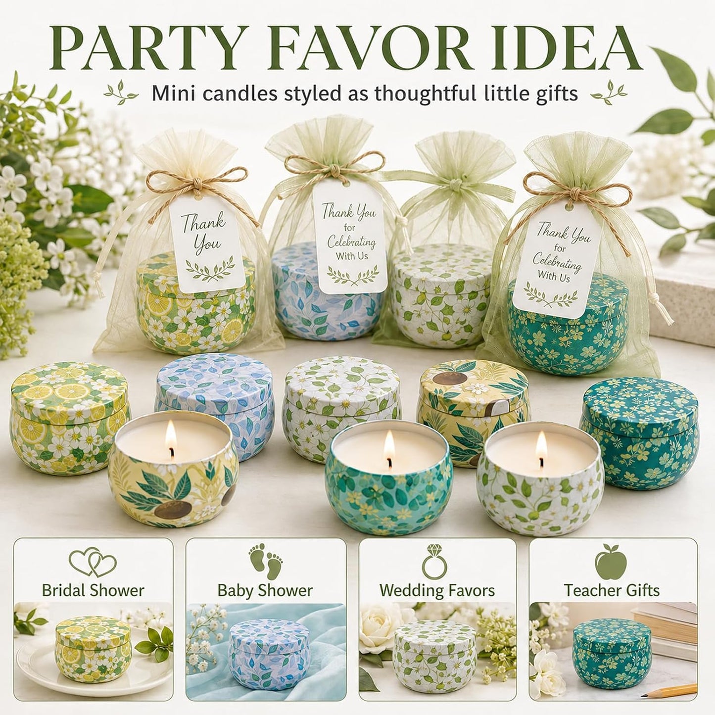 Candles, Scented Candles Gift Set for Women, 8 Pack Fruity Floral Soy Wax Aromatherapy Candles, Travel Tin Candles in Artist Gift Box, Birthday Gifts for Mom, Wife, Sister, Friend, Housewarming
