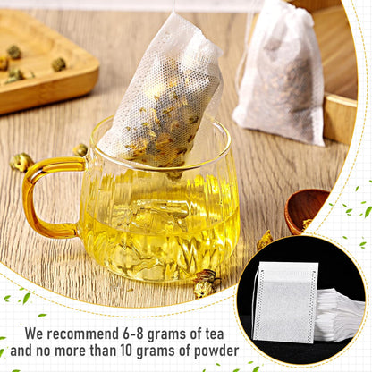 1000 Pcs Disposable Tea Bags Bulk for Loose Leaf Tea Drawstring Empty Coffee Sachets Filter Infuser Strainers for Coffee Spice Christmas Herbs Gift (2.75 X 3.54 Inch)