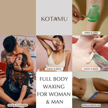 KOTAMU Waxing Kit for Women & Men, Pink Digital Wax Pot Warmer Hair Removal | Home Hard Wax Kit, Wax Machine, Face, Eyebrow, Bikini, Brazilian, Body, Sensitive Skin, 25 Accessories, Beginner-Friendly
