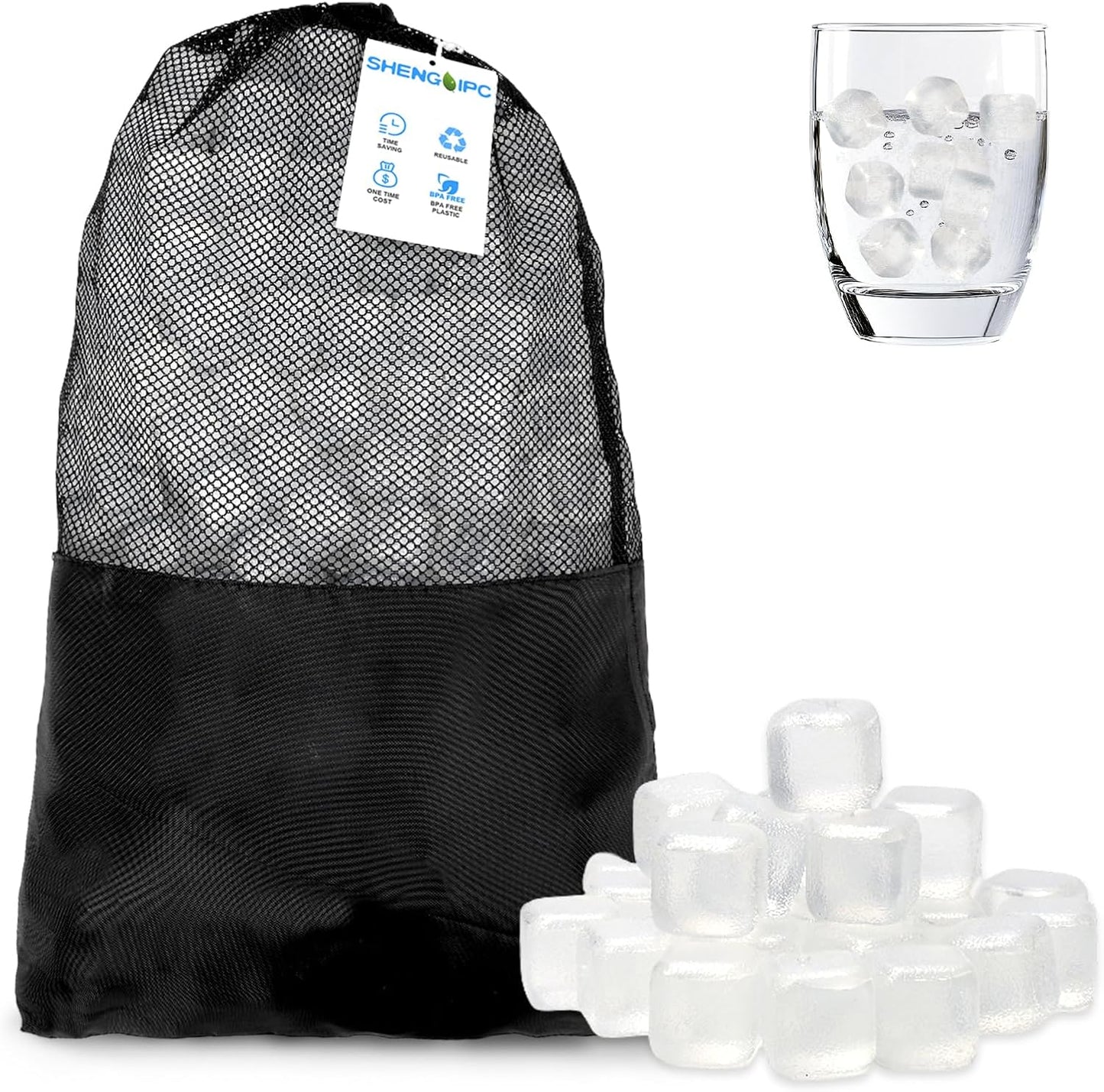 360 Pack Reusable Ice Cubes Refreezable Ice Cubes Without Diluting Reusable Ice Cubes for Drinks Large Pack Ice Cube Frozen BPA Free for Party Bars Ice Bath Camping
