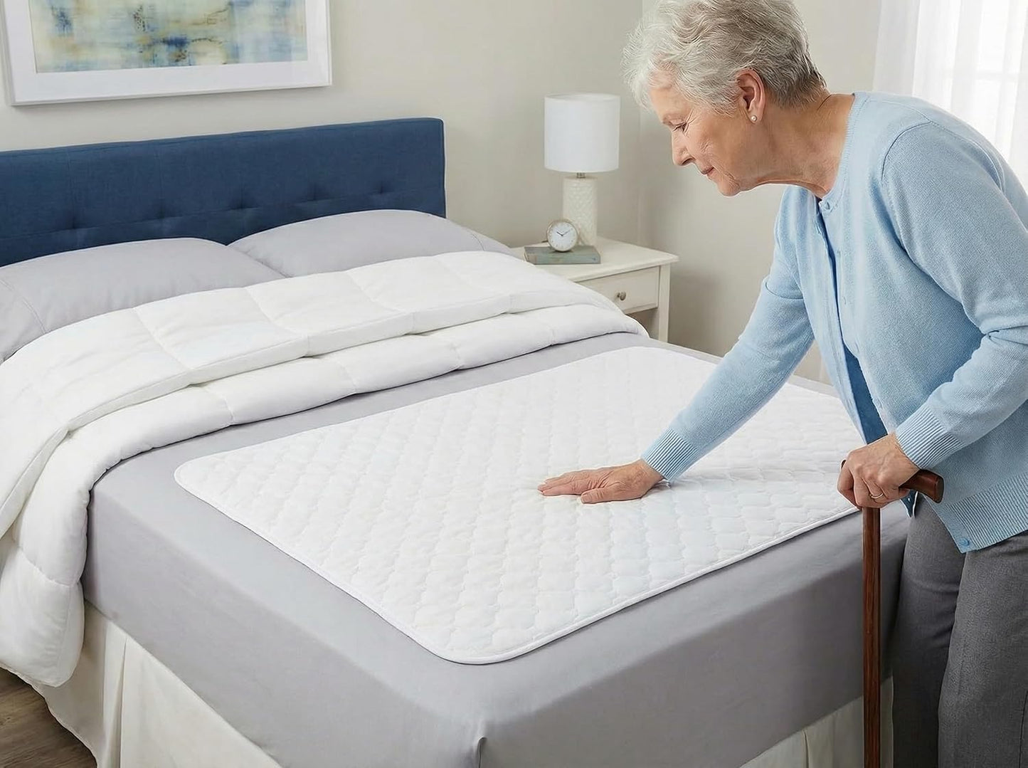 RMS Ultra Soft 4-Layer Washable and Reusable Incontinence Bed Pad, 34"x36"