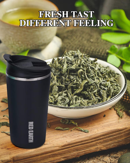 GiNT 17oz Travel Tea Mug with Infuser, 2 Lids. Vacuum Insulated 316 Stainless Steel Coffee Mug. Dishwasher Safe Tea Cup with Strainer for Hot & Cold Brew Coffee. Mothers Day Gifts for Mom (Green)