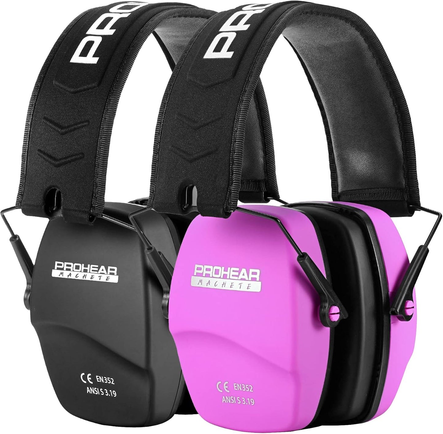 PROHEAR 016 Shooting Ear Protection Earmuffs 2 Pack, NRR 26dB for Gun Range, Hunting -Black and Green