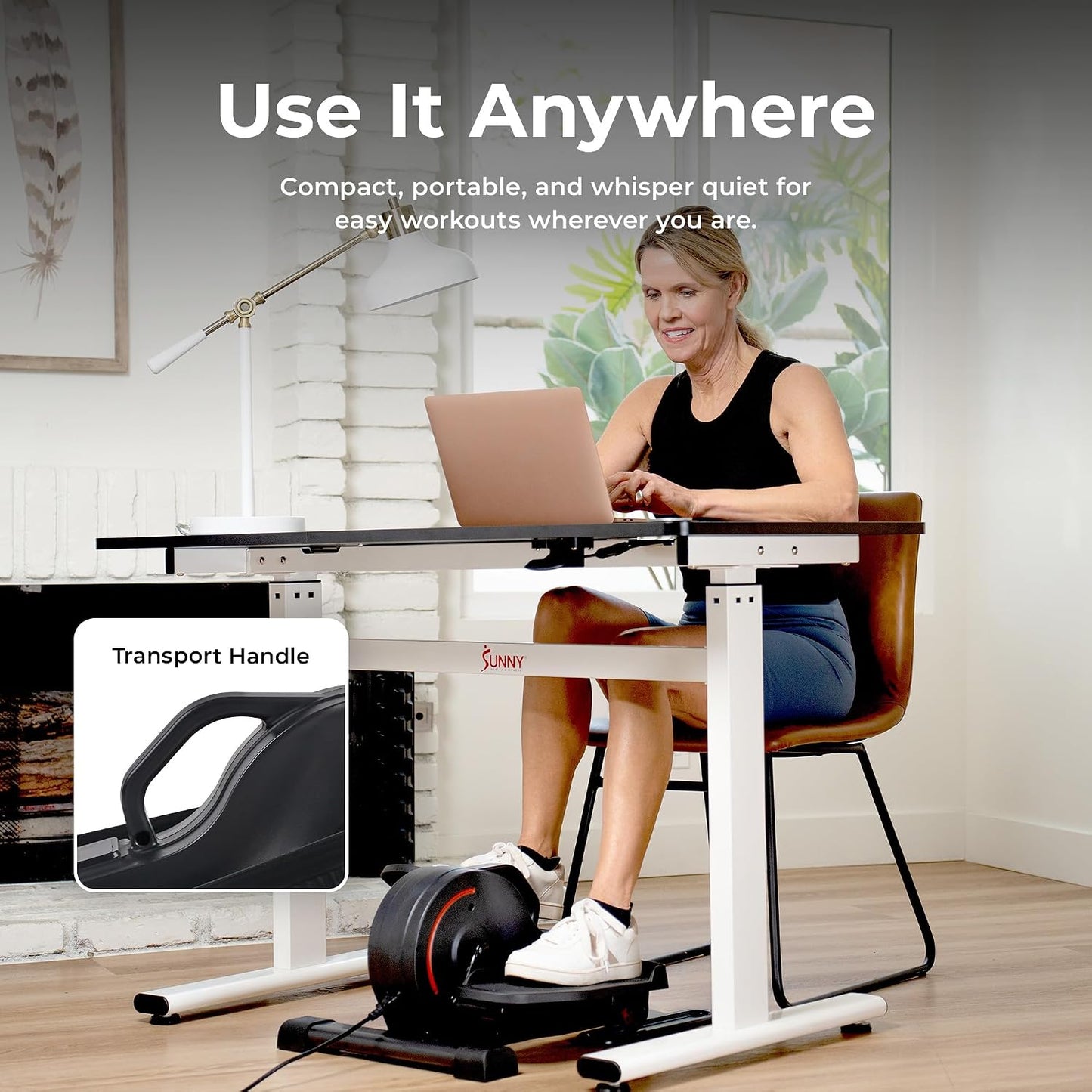 Sunny Health & Fitness Under Desk Pedal Elliptical Machine Leg Exerciser