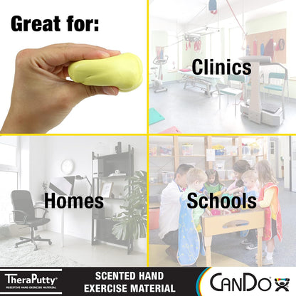 CanDo TheraPutty Scented Hand Exercise Putty For Rehabilitation, Exercises, Hand Therapy, Occupational Therapy, Banana Yellow X-Soft 1lb