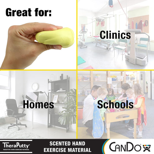 CanDo TheraPutty Scented Hand Exercise Putty For Rehabilitation, Exercises, Hand Therapy, Occupational Therapy, Banana Yellow X-Soft 1lb