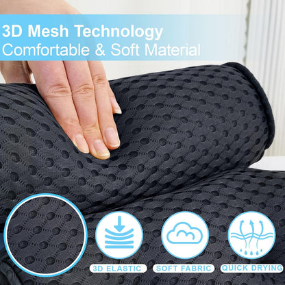 AEROiVi Luxury Bath Pillows for Tub，Bath Pillow Bathtub Pillows for Head and Neck Support Bath Cushion Made from Soft Spacer Mesh Material with Suction Cups,Gray
