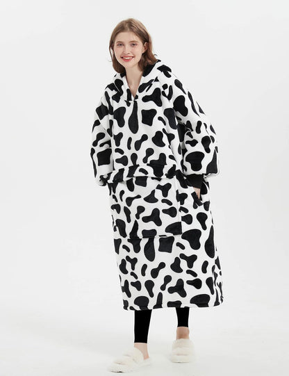 KFUBUO Wearable Blanket Hoodie for Adults Sherpa All Patterns Cat Oversized Sweatshirt Blanket with Pockets for Women