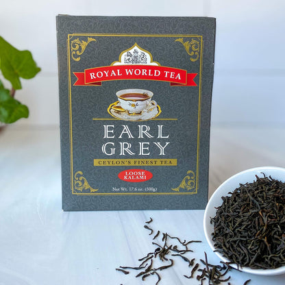 Royal World Loose Leaf Earl Grey Tea - Ceylon Black Tea Blend, 17.6 oz