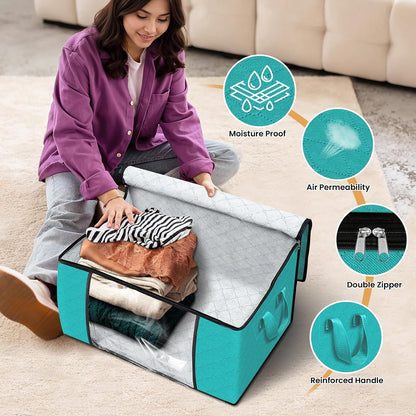 Fab totes Storage Bags for Clothes Blanket Storage Bins with Lids
