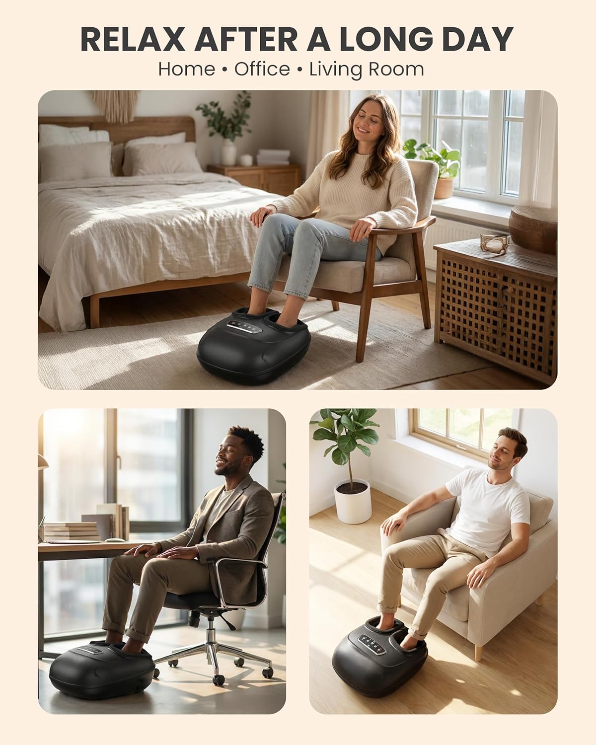CILI Foot Massager with Heat, Shiatsu Foot Massager for Neuropathy & Plantar Fasciitis Relief, Gifts for Women Mom Dad,Heated Feet Massager with Deep Kneading,Compression,Vibration,FSA Eligible HSA