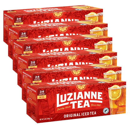Luzianne Unsweetened Hibiscus Iced Tea Bags, Family Size, 22ct Box (Pack of 6)