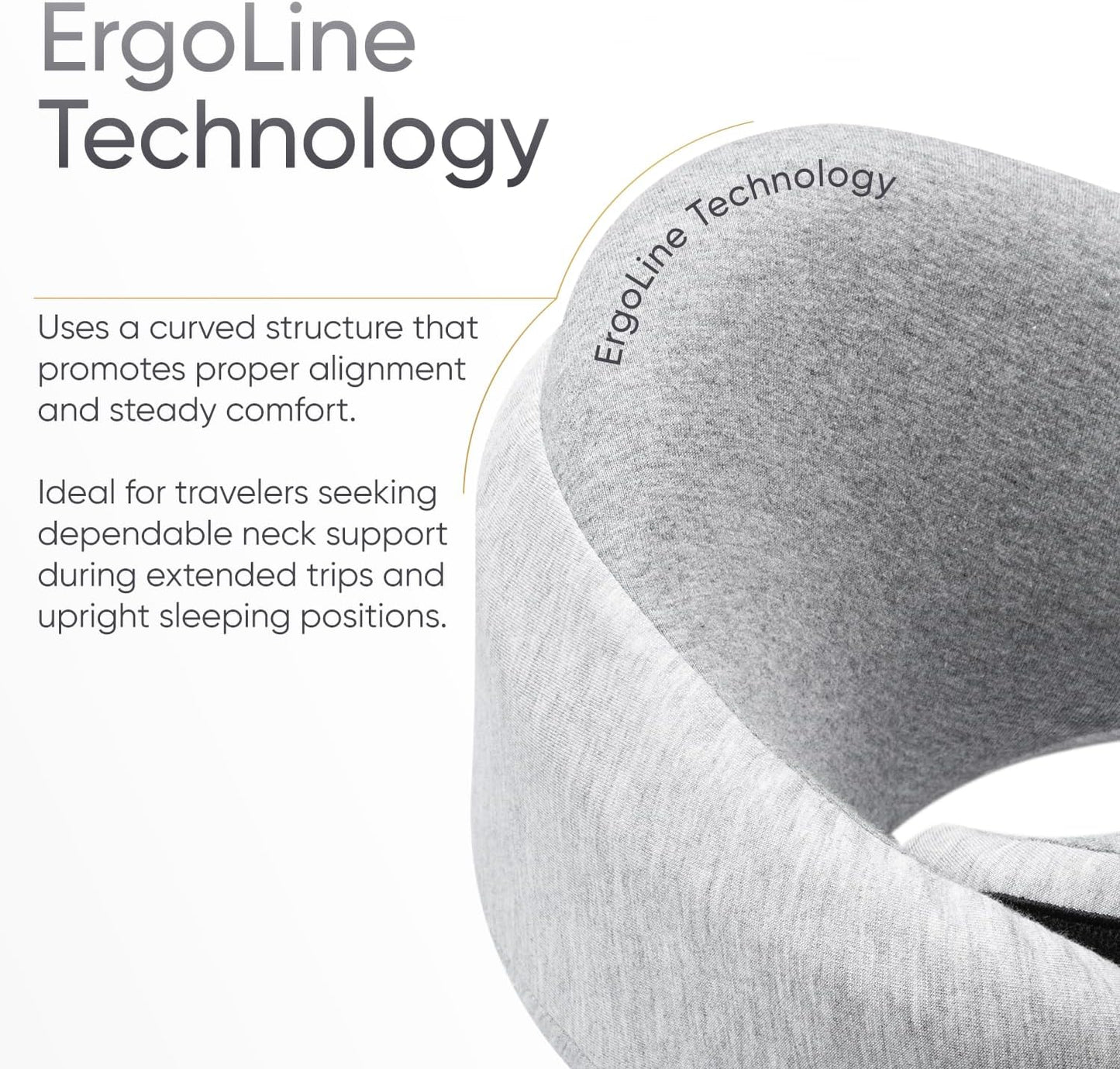 Proglobe Travel Neck Pillow for Airplanes, Long Haul Flight Kit, Grey