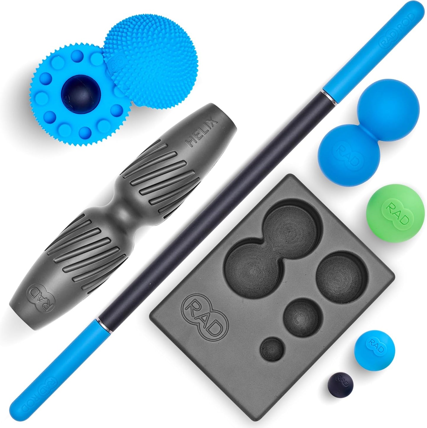 RAD Point Release Kit / 5-in-1 Massage Tool Kit with Block, Massage Balls and Peanut Roller for Self Massage, Mobility and Recovery