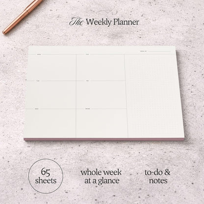 Daily To-Do List Notepad – Desk Pad for Work and Study, Minimal, 8.25x5.85 Inches