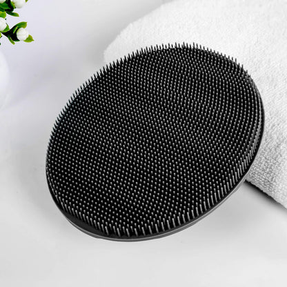 INNERNEED Soft Silicone Body Cleansing Brush Shower Scrubber, Gentle Exfoliating and Massage for All Kinds of Skin (Dark Green)