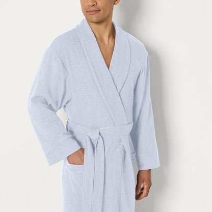 Amazon Essentials Men's Lightweight Cotton Waffle Bath Robe, Mid-Length Loungewear (Available in Big & Tall)