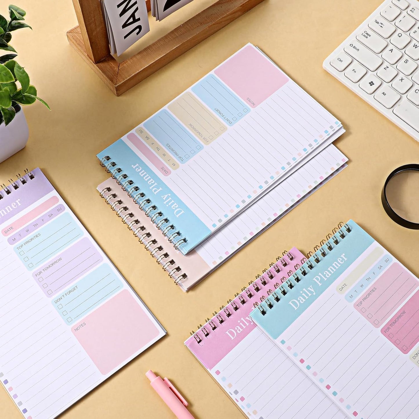 20 Pack To Do List Notepad, Daily To Do List Notebook, 5" x 8" 30 Sheets Spiral Paper Planner Notebook, A5 Undated Daily Planner Notepad with Checklist for Office Planning, Schedules