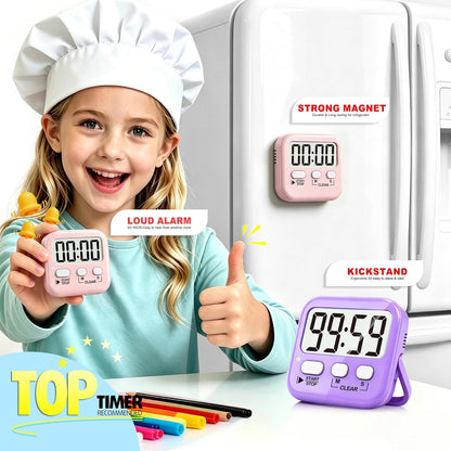 Antonki 2 Pack Digital Timer for Kids Classroom Kitchen Timers for Cooking