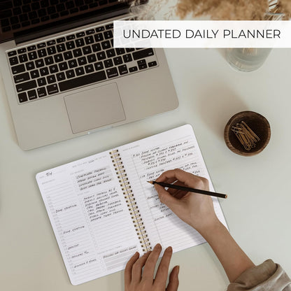 Beautiful Daily Planner And Notebook With Hourly Schedule - Spiral Notebook