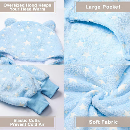 THREE POODLE Wearable Blanket Hoodie for Women, Oversized Sherpa Sweatshirt Blanket for Adults Men, Cozy Hooded Blankets, Gifts for Teen Girls Women Mom Sister