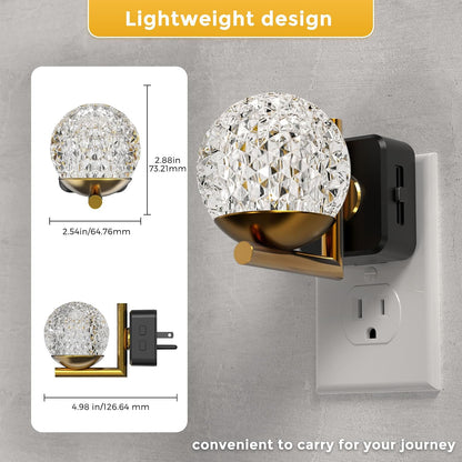 L LOHAS LED Night Lights Plug into wall, Amber Night Light with Adjustable Brightness, Plug in NightLight with Auto Light Sensor, Wall Sconce-Style Design Night Light for Bathroom,Hallway, 2 Pack
