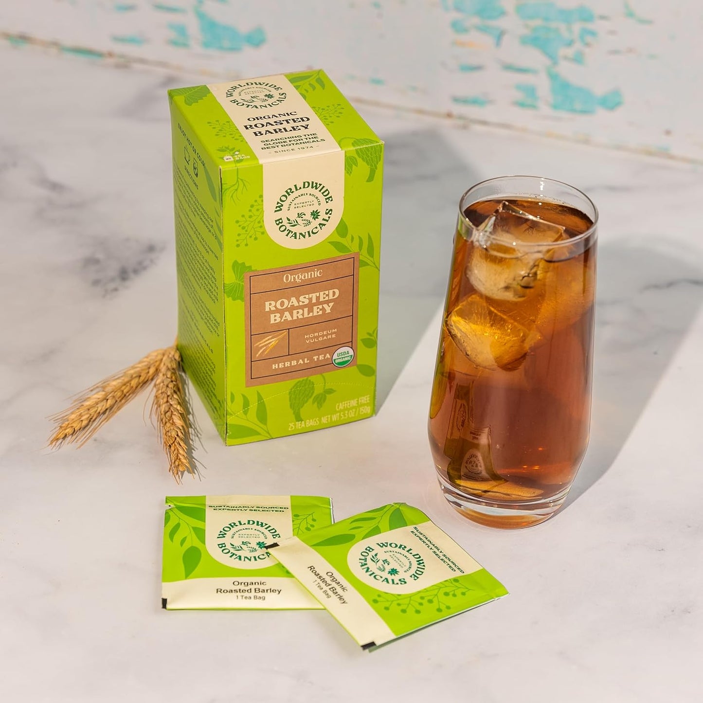 Worldwide Botanicals Organic Lemon Balm Tea, 25 Tea Bags - 50% more herbs with 2.25g per teabag - 100% Pure Lemon Balm Leaves, Kosher