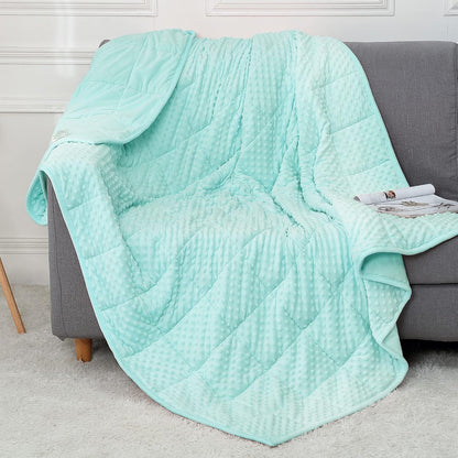 Alomidds Weighted Lap Blanket 7lbs, Cozy Luxury Breathable Weighted Blanket for Adults, Weighted Lap Pad for Travel, Relaxation, Sleeping, Purple, 29" x 24"