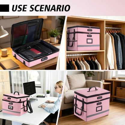 EXLIFBAG Fireproof File Organizer with Lock, 1 Layer