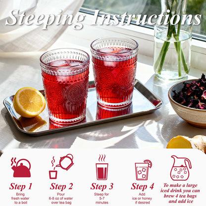 WT WEETEE Hawthorn Hibiscus Tea Bags 50ct, Caffeine-free Herbal for Heart