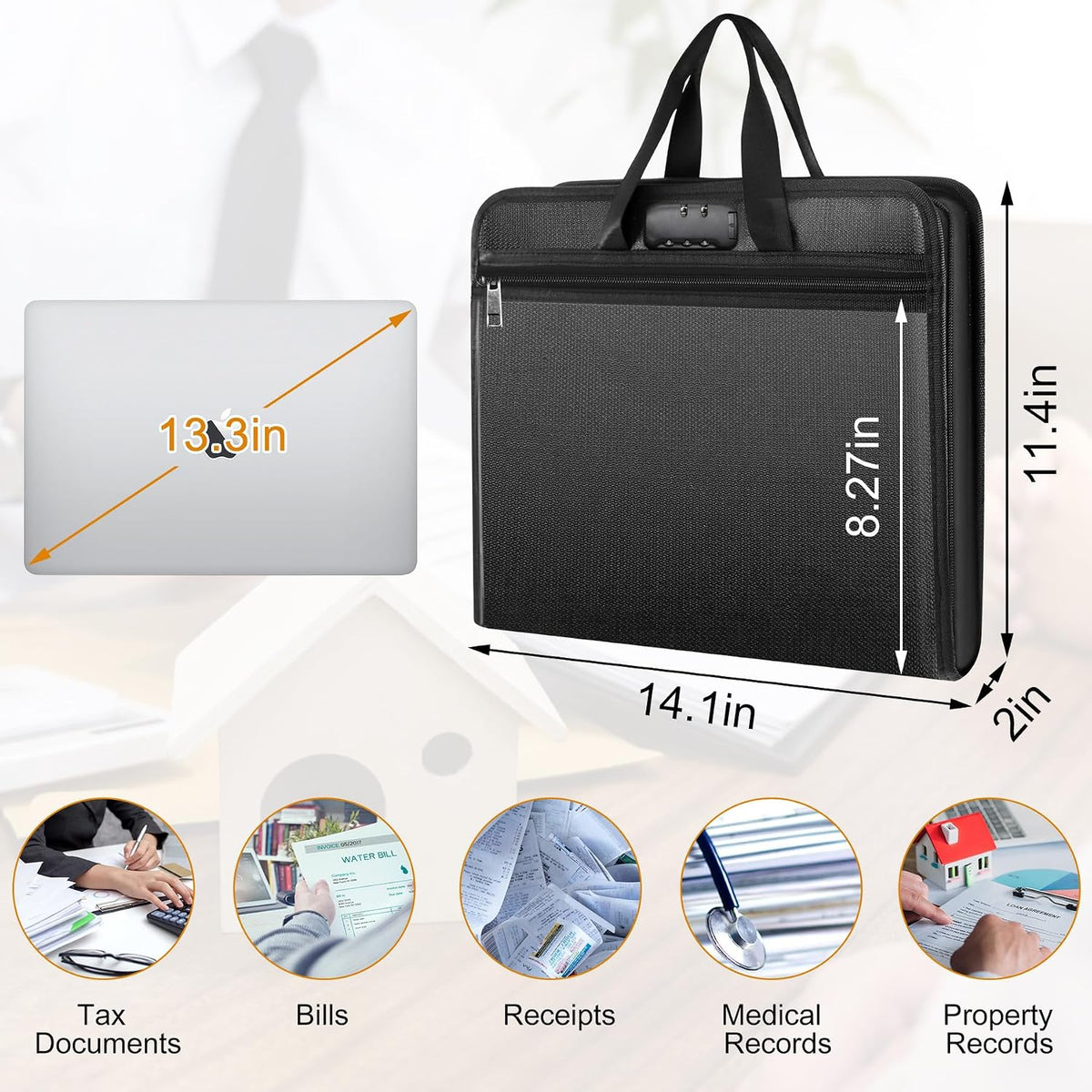 onvvippiv Important Document Organizer Folio Accordion File Organizer
