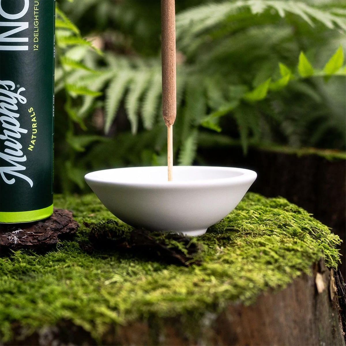 Murphy's Naturals Stoneware Incense Stick Holder, Cloud White, 4.5"