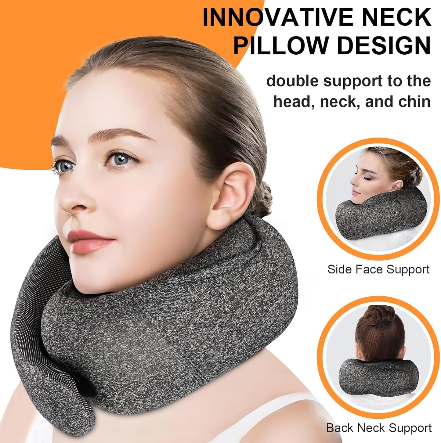 Travel Pillow - Hooded Neck Pillow Airplane Memory Foam Filling for Plane, Office, Cars Sleeping, Road Trip, Long Flights, Airplane Travel Essentials, Includes Eye Mask & Earplugs (Green)